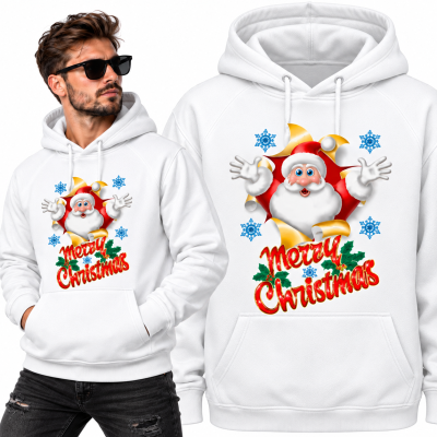 BLUZA Z KAPTUREM ŚWIĄTECZNA  MERRY CHRISTMAS